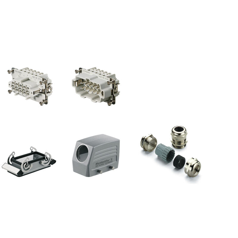 WEIDMULLER TOMACORRIENTE 10 POLOS 2 GANCH HDC-KIT-HE 10.110