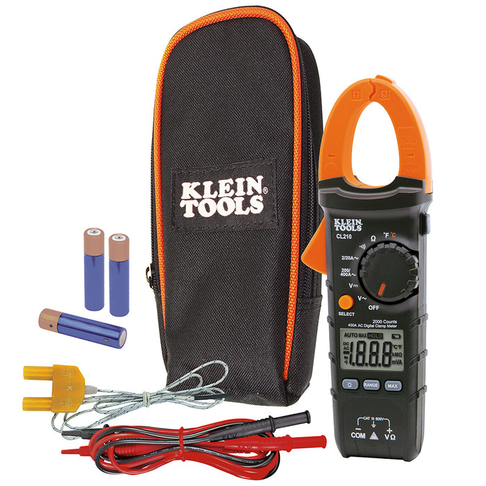 KLEIN Multimetro De Gancho Ca+Temp Sustituye A Cl200 SKU: CL210