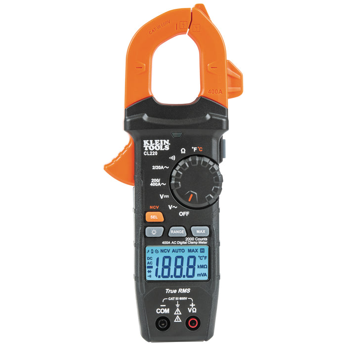 KLEIN MULTIMETRO DE GANCHO 400A CA+TEMP TRMS