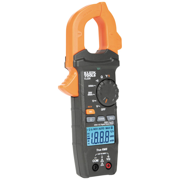 KLEIN MULTIMETRO DE GANCHO 400A CA+TEMP TRMS