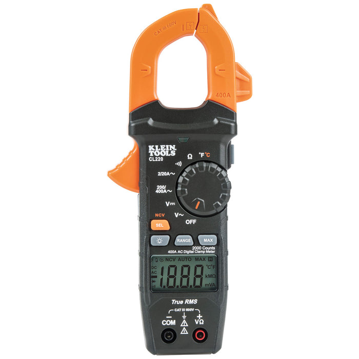 KLEIN MULTIMETRO DE GANCHO 400A CA+TEMP TRMS