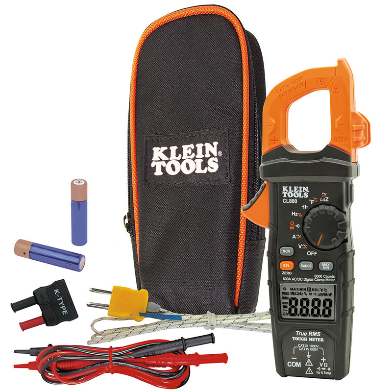 KLEIN MULTIMETRO DE GANCHO CA/CD+TRMS+BAJA IMP