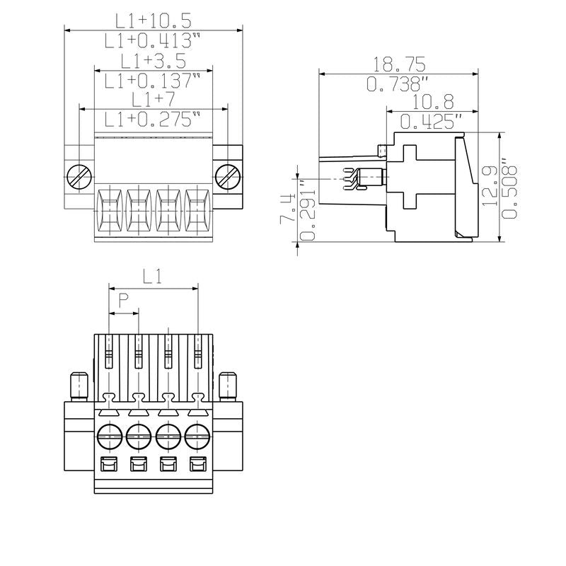 WEIDMULLER CONECTOR HEMBRA DE CI BL 3.50/04/180F SN BK BX
