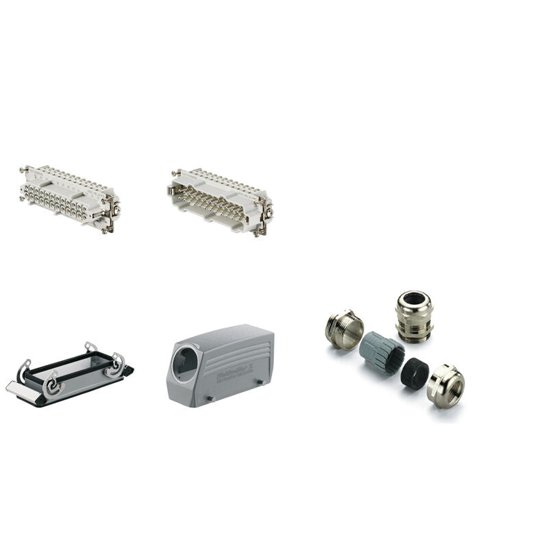 WEIDMULLER TOMACORRIENTE 24 POLOS 2 GANCH HDC-KIT-HE 24.130