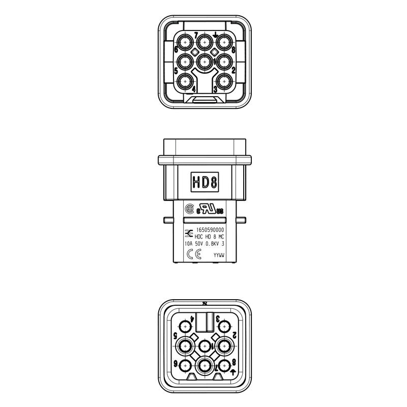 WEIDMULLER CONECTOR MACHO HDC HD 8 MC