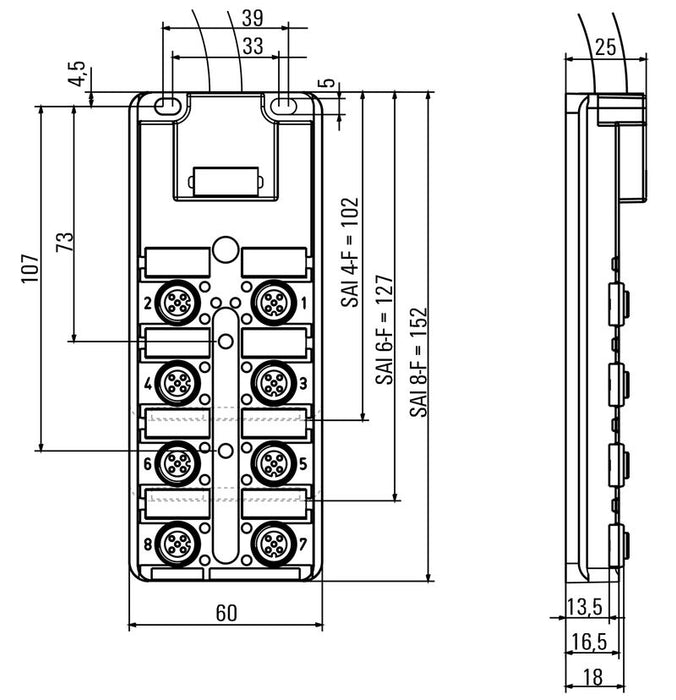 WEIDMULLER CONECTOR PARA SENSORES CON CAB SAI-8-F 4P PUR 10M