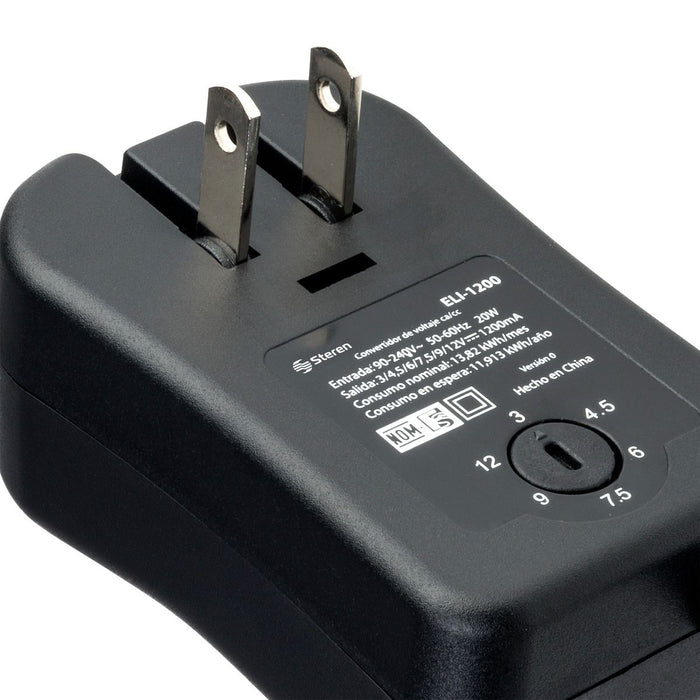 STEREN ELIMINADOR REGULADO PREMIUM 3-12VCD 1.2AMP