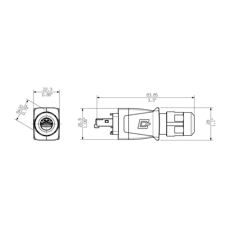 WEIDMULLER CONECTOR RJ45 S/HERRA METAL IE-PS-V14M-RJ45-FH-P CAT 6A