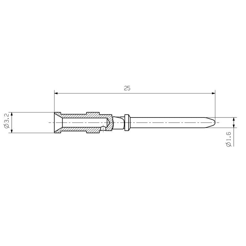 WEIDMULLER PIN DE PLATA MACHO HDC-C-HD-SM0.75-1.00AG