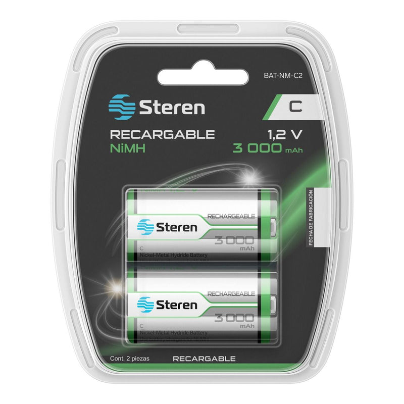 STEREN PILA RECARGABLE TAMAÑO C BLISTER C/2 PILAS