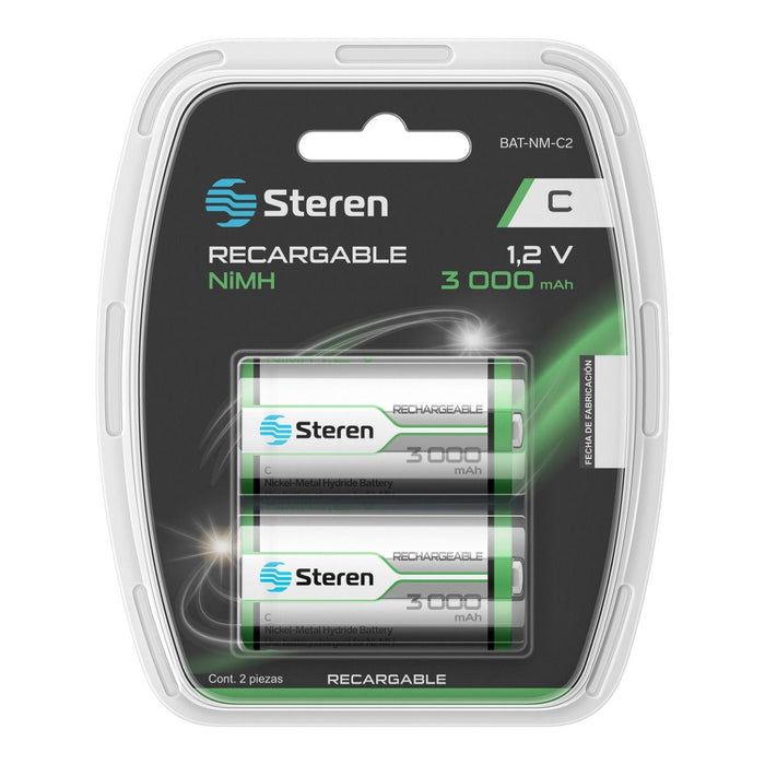 STEREN PILA RECARGABLE TAMAÑO C BLISTER C/2 PILAS
