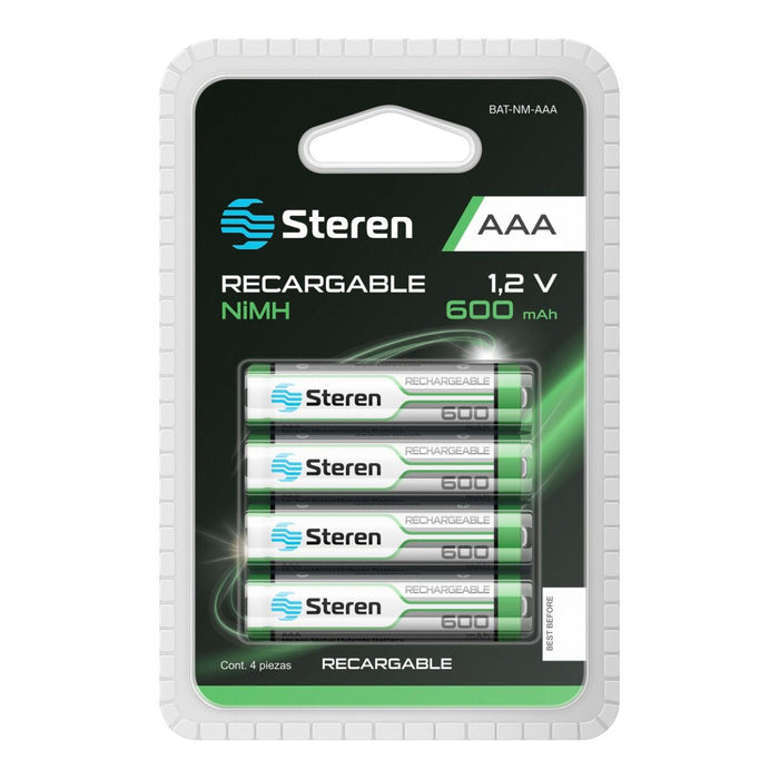 STEREN PILA RECARGABLE NIQUEL AAA BLISTER 4