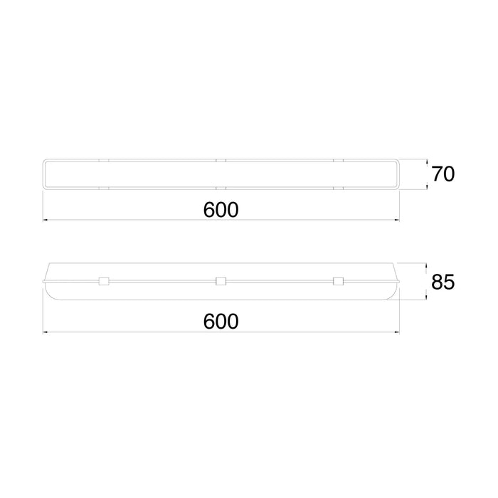 ESTEVEZ PARKING LED 60CM 16W LED LUZ NEUTRA INDUSTRIAL GRIS