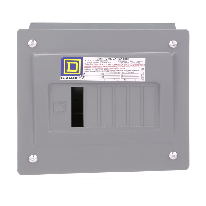 SQUARE D CENTRO DE CARGA 6P 127/220VAC 100A 2F 3H EMP MARFIL