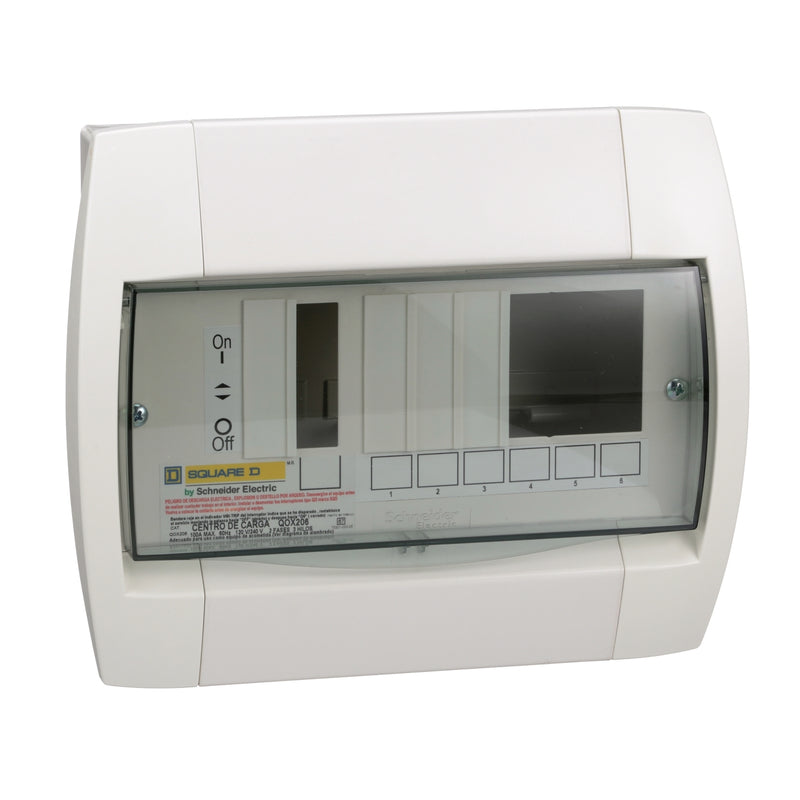 SQUARE D CENTRO DE CARGA 2+6P 127/220VAC 100A 2F 3H EMP