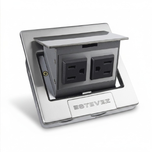 ESTEVEZ CONTACTO DUPLEX DE PISO IPX4 CON TAPA