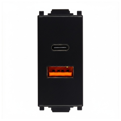 ESTEVEZ TOMA CARGADOR USB-A + USB-C BLACK