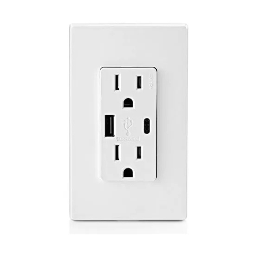 ORIGEN  CONTACTO DUPLEX 2P T USBA Y USBC CON PLACA BLANCO