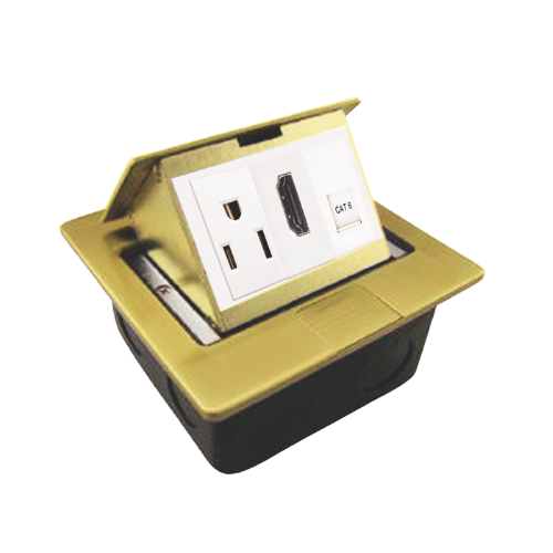 COMORSA CAJA DE PISO C/TOMA 2+T 15A 125-250V+MOD JACK VOZ Y DATOS