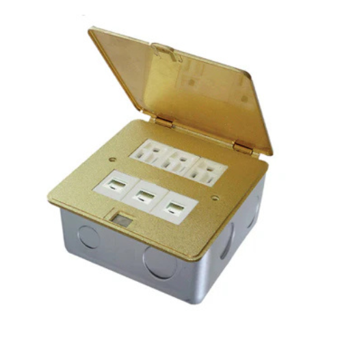 COMORSA RECEP DUPLEX ATERRIZADO 15AMP BRONCE