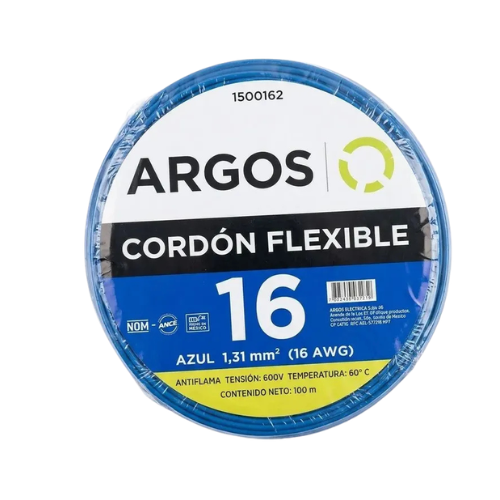 ARGOS CABLE AUTOMOTRIZ CAL. 16 AWG ROLLO AZUL