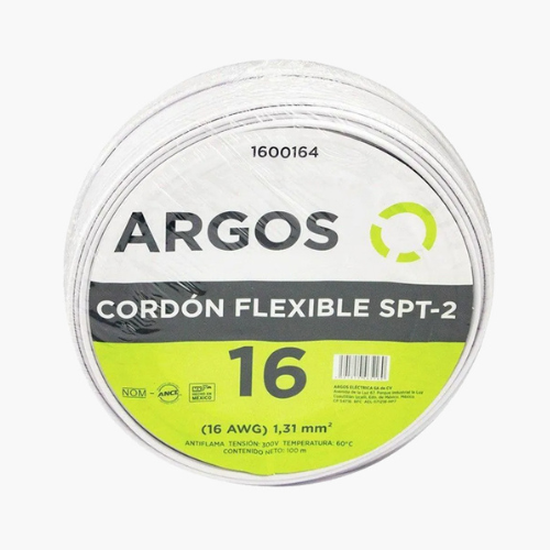 ARGOS CABLE AUTOMOTRIZ CAL. 16 AWG ROLLO BLANCO