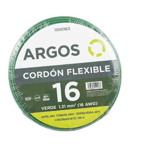 ARGOS CABLE AUTOMOTRIZ CAL. 16 AWG ROLLO VERDE