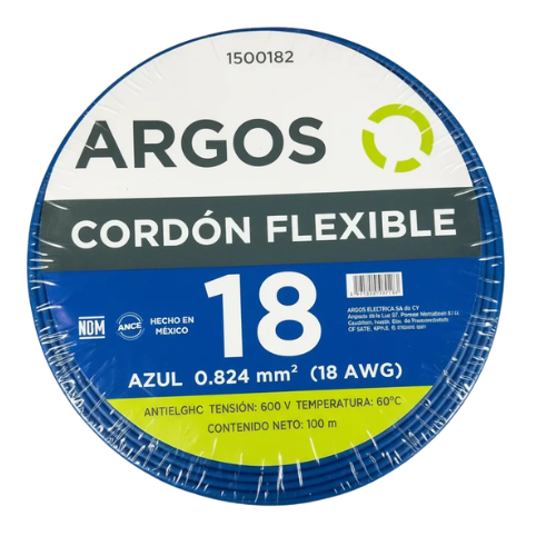 ARGOS CABLE AUTOMOTRIZ CAL. 18 AWG AZUL