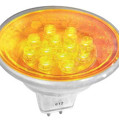 TECNOLITE FOCO MR16 LED C/CUBIERTA 12LEDS AMARILLO