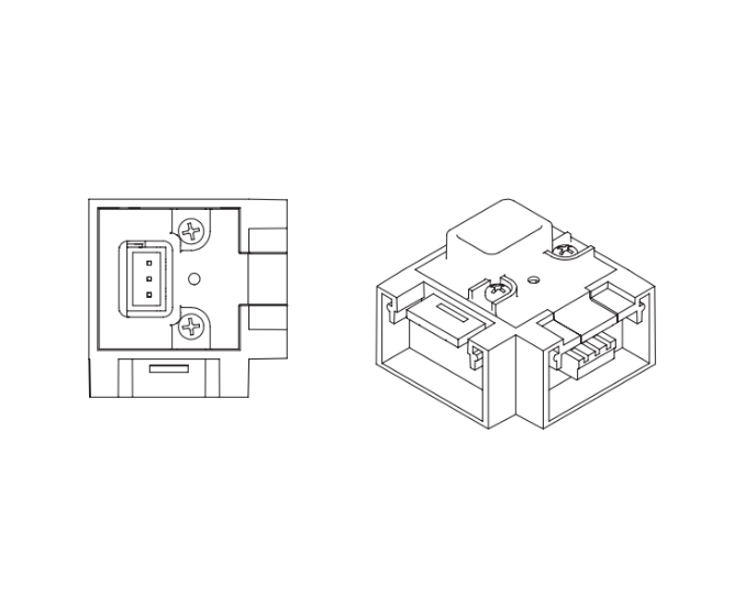 MAGG CONECTOR 90° ALIM VER TERM CIEGA BL FLAT