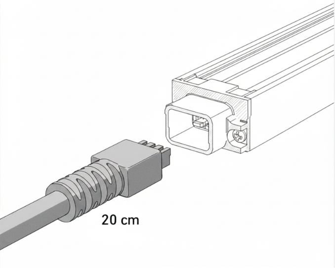 MAGG CABLE CONECTOR HORIZONTAL BL FLAT NG