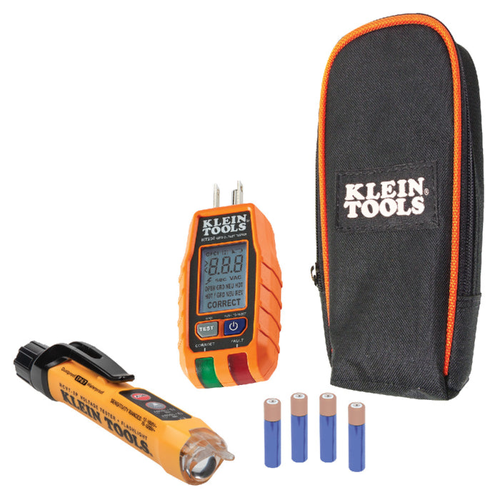 KLEIN KIT DE PRUEBA NCVT Y PROBADOR DE RECEPTACULO GFCI RT250+NCV