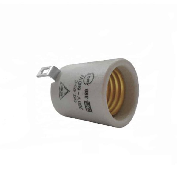 ROYER PORTALAMPARA T/CANDIL E26 ESCUADRA LATON