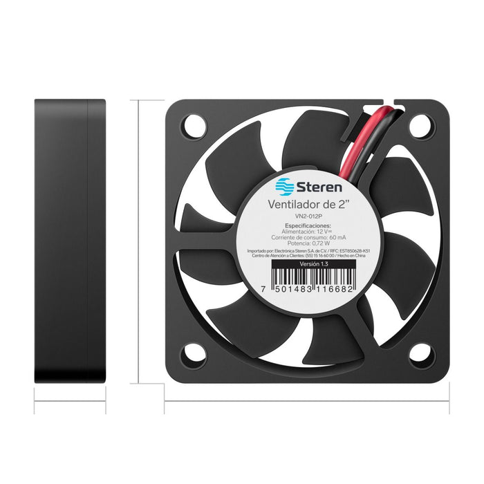STEREN VENTILADOR P/TABLERO 2"" 12VAC