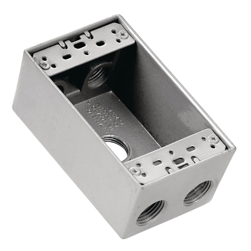 ARGOS CAJA RECTANGULAR ALUMINIO 5 ORIFICIOS 1/2