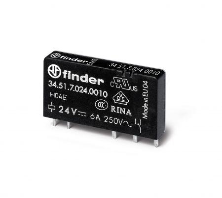 FINDER INSERTO RELEVADOR CUADRADO 6AMP 24VDC 1P2T 5PIN P/39.31