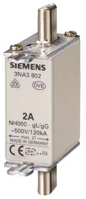 Siemens Fusible Nh Tamaño 00 6 A SKU: 3NA3801