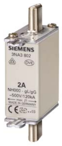 SIEMENS FUSIBLE NH TAMAÑO 00 20 A