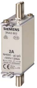 Siemens Fusible Nh Tamaño 000 25Amp SKU: 3NA3810