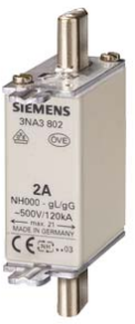 Siemens Fusible Nh Tam 000 35A 500V SKU: 3NA3814