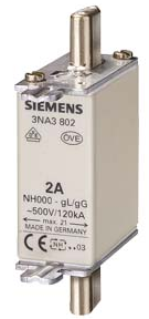Siemens Fusible Nh Tamaño 000 40Amp SKU: 3NA3817