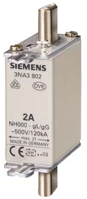 Siemens Fusible Nh Tamaño 000 63 A SKU: 3NA3822