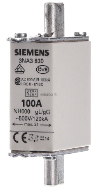 Siemens Fusible Nh Tamaño 000 100 A SKU: 3NA3830