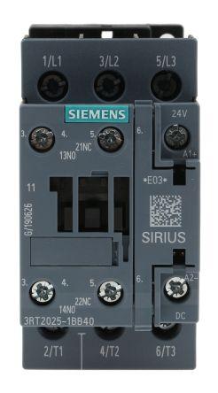 Siemens Contactor 3P S0 17Amps B-24Vdc 1Na 1Nc SKU: 3RT2025-1BB40