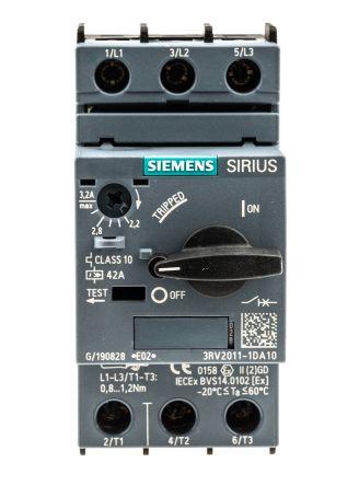 Siemens Guardamotor 2.2-3.2A S00 SKU: 3RV2011-1DA10
