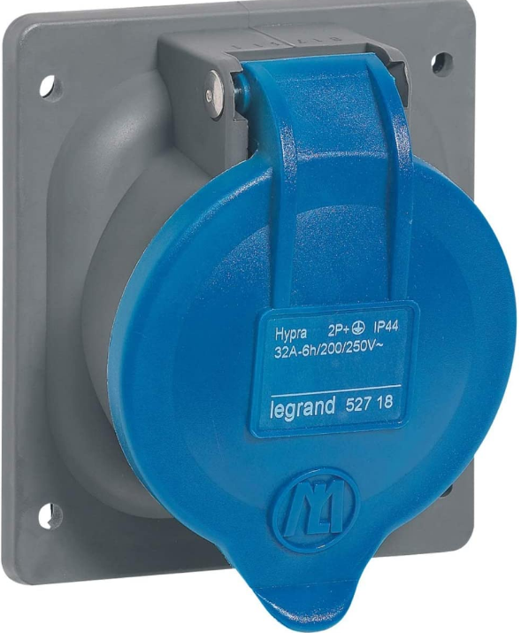 LEGRAND TOMA EMPOTRAR 2P+T 32A 200/250V 6H AZUL IP44 HYPRA