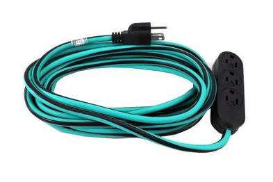 ARGOS EXTENSION 10 MTS 3X16AWG 13AMPS 3 TOMAS VERDE/NEGRO