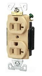 ARROW RECP DUPLEX EXTRA PESADO 20A 125V 2P3H BCO.