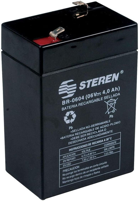 Steren Batería Recargable D/Acido 6Dc 4Amps SKU: BR-0604