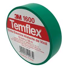3M CINTA DE PVC TEMFLEX 1600/165 VERDE